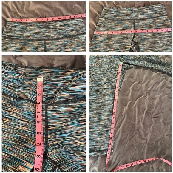 Zella Space Dye Colorful Marled Mesh Ankle Leggings Blue Multicolor M - Picture 11 of 11